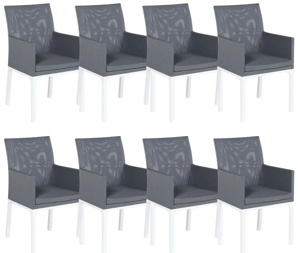 Set 8 buc scaune de grădină Baldur (gri). 1077868