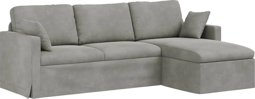 vidaXL Canapea Gri deschis 198 x 134 x 80 cm Catifea