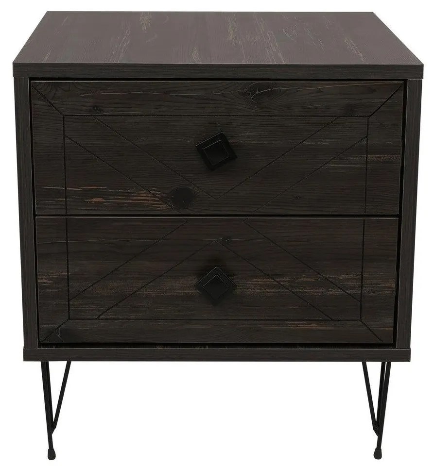 Noptiera Glynn Nightstand, Crem, 40x55x50 cm