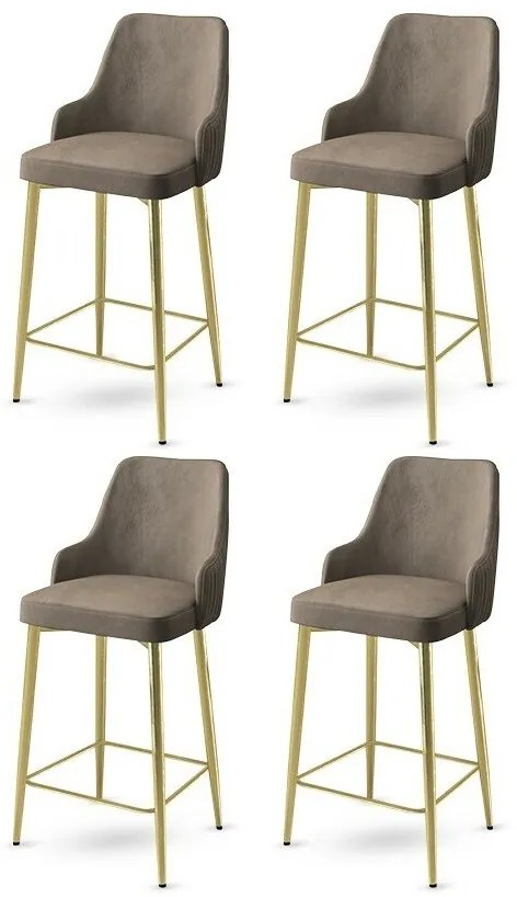 Set de scaune de bar Enox Cappuccino and Gold, 4buc., 4 buc