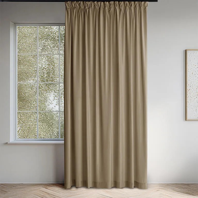 Draperie catifelată FILUMI bej închis 140 x 250 cm set 2 buc