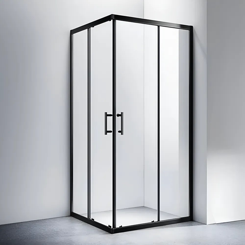 Motril Negru Cabină de duș 100x100, 190cm, 6mm, NANO