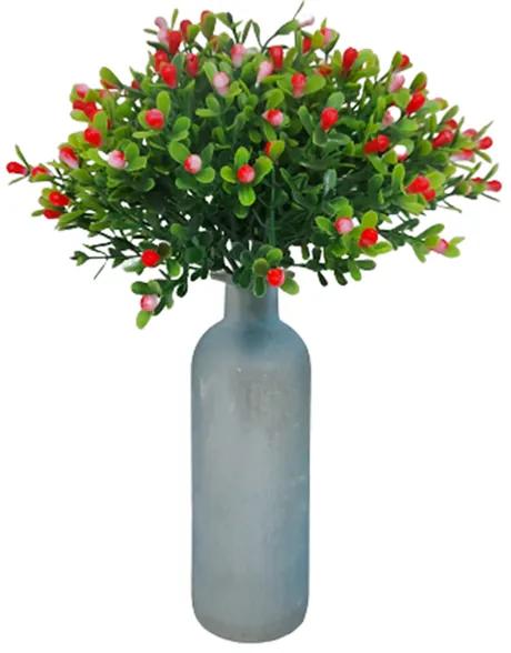 Verdeata artificiale cu bobite rosii, Theresa, 20cm