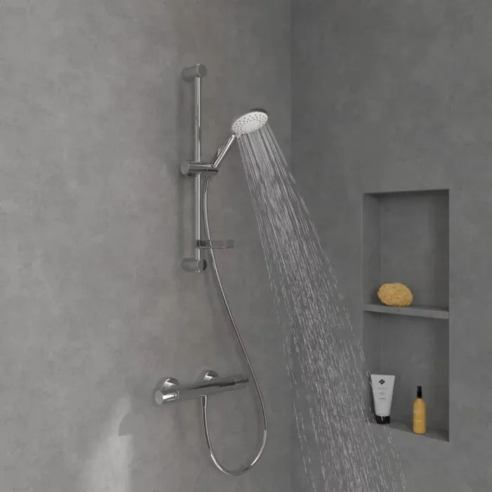Set de dus cu bara 75 cm Villeroy&Boch Universal crom lucios etajera si para cu 3 functii: