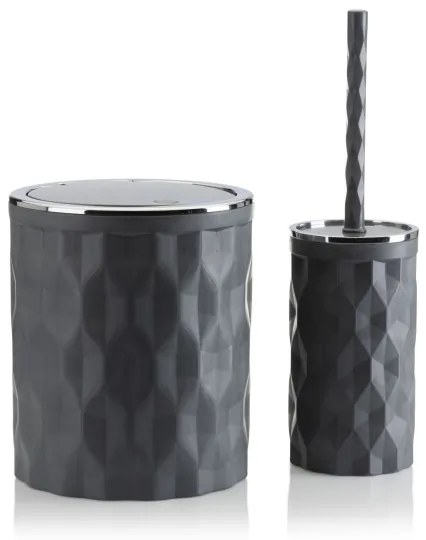 Set de baie REINA 5 buc. antracit/crom