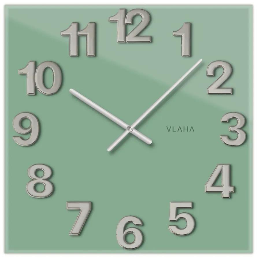 Ceas de perete Vlaha VCT1109 din sticlă 40 x 40 cm, verde