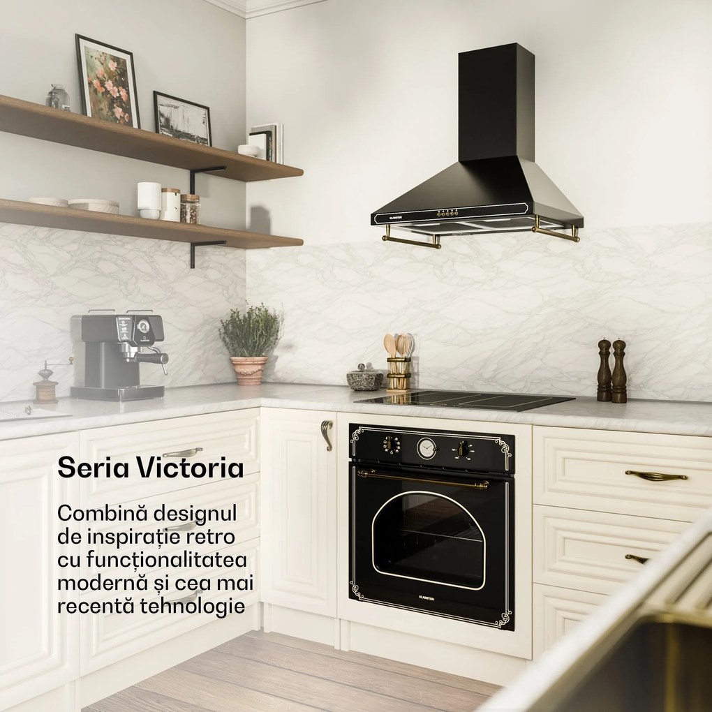 Klarstein Victoria, hotă extractoare, 60 cm, design retro, 630 m³ / h, 2 lumini LED
