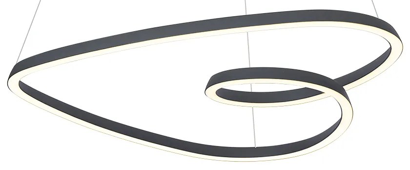Lampa suspendată scandinavă neagră 72cm incl. LED cu 3 trepte de intensitate luminoasă - Circuit