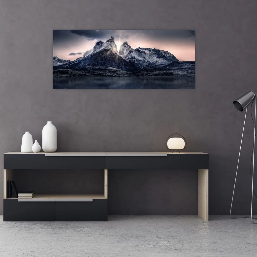 Tablou lacul cu munte (120x50 cm)