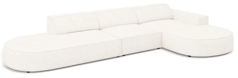 Colțar bej cu tapițerie bouclé (pe partea dreaptă) Jodie – Micadoni Home