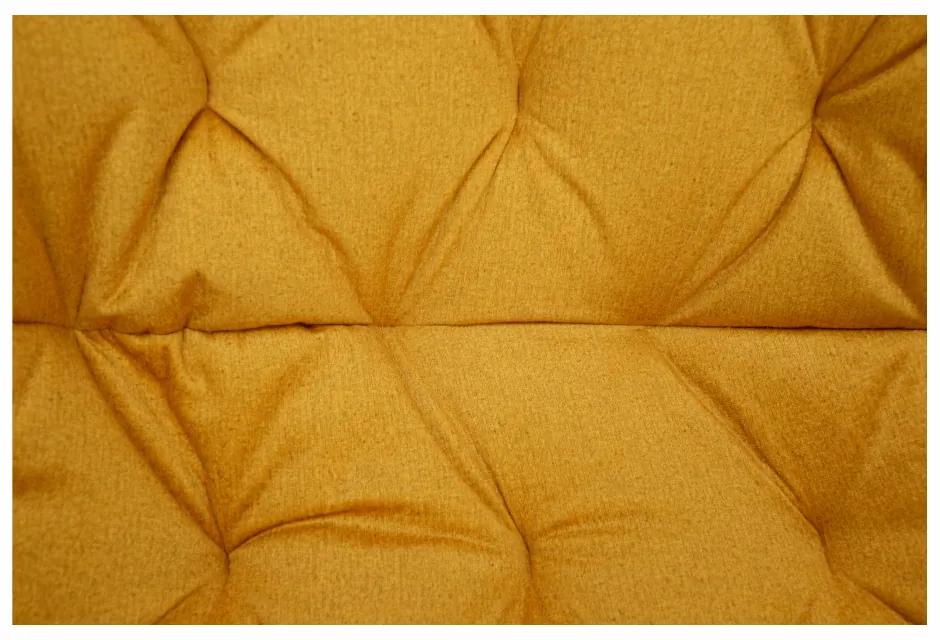 Fotoliu de design, material textil Velvet galben, FEDRIS