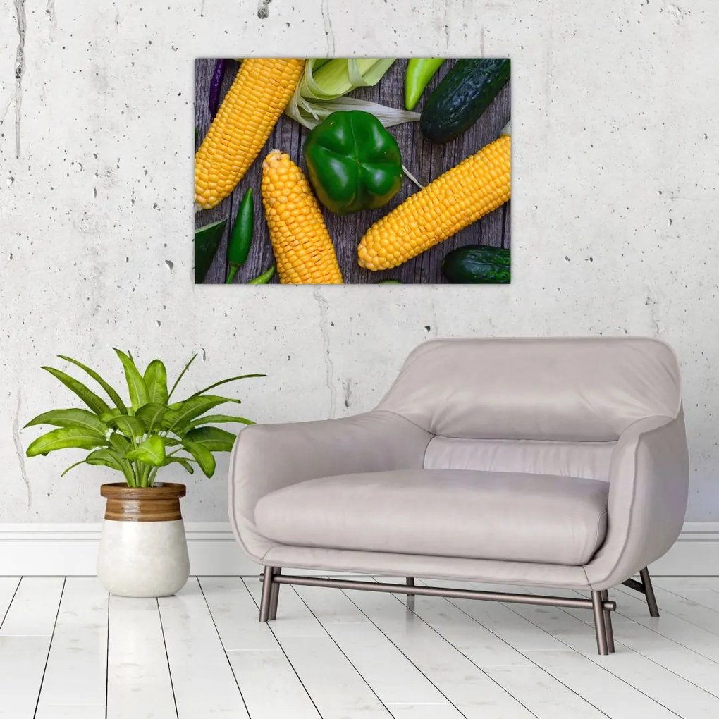 Tablou pe sticlă - legume (70x50 cm)