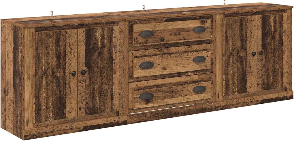 vidaXL Bufeturi 3 pcs Lemn Vechi 70 x 35,5 x 67,5 cm Lemn compozit