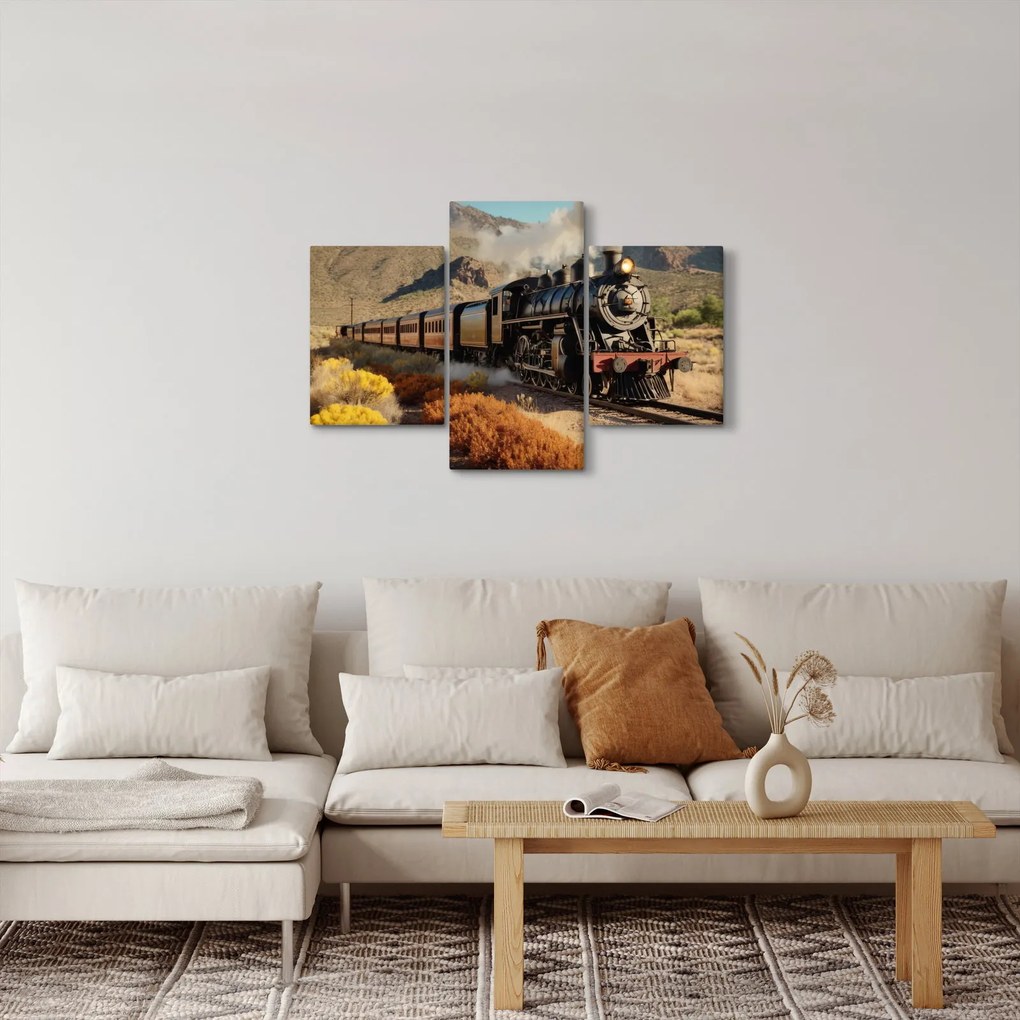 Tablou - Locomotivă cu aburi (90x60 cm)