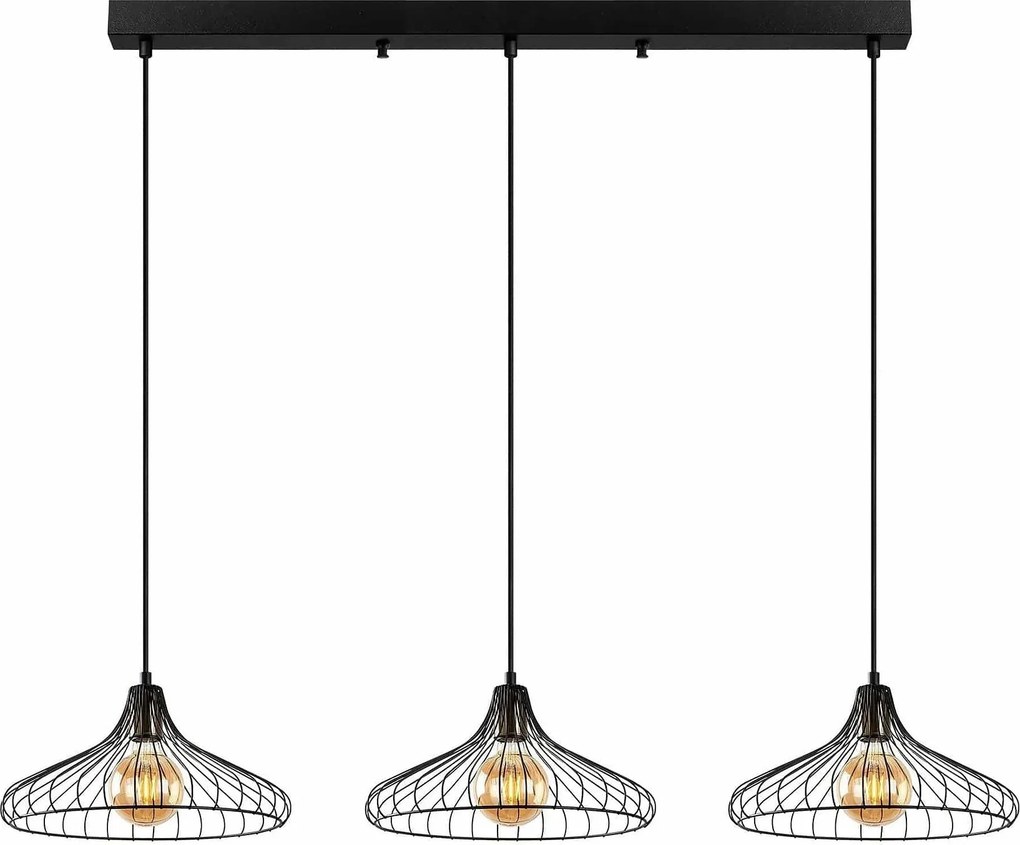 Lustra DEPAY 11260, negru, metal, 148x36x30-120 cm