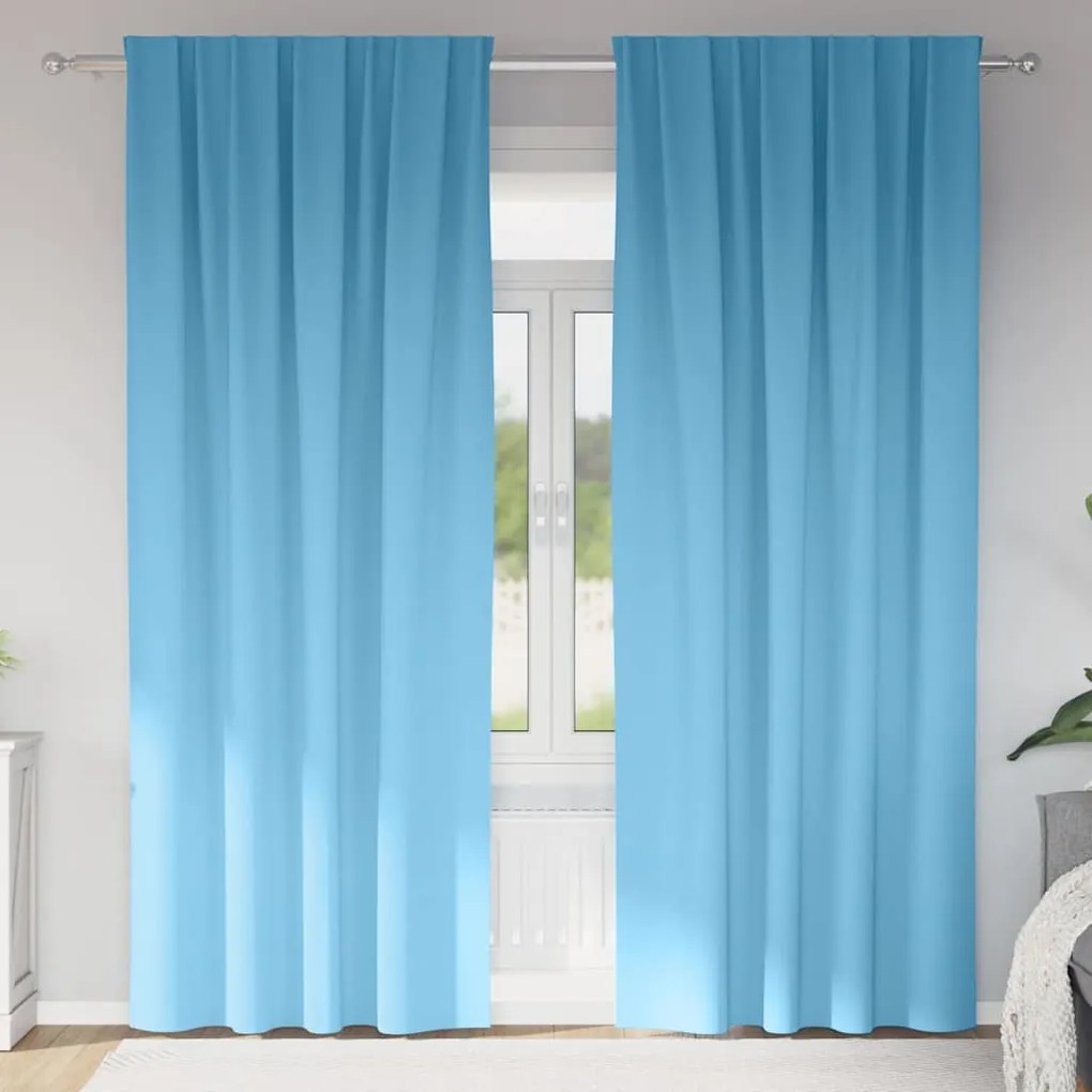 vidaXL Perdele 2 pcs Albastru deschis 225 x 140 cm Poliester