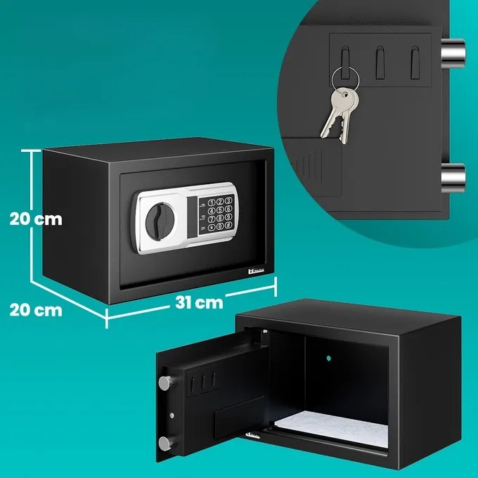 Deuba Seif de securitate Defer - 31x20x20cm negru