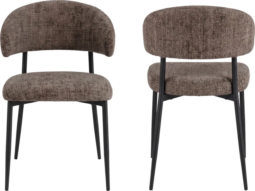 MAZZONI EXPORT IRIS Maro Stins (țesătură Juto 24) / picioare negre - SCAUN MODERN TAPIȚAT PENTRU SALON/SUFRAGERIE LOFT