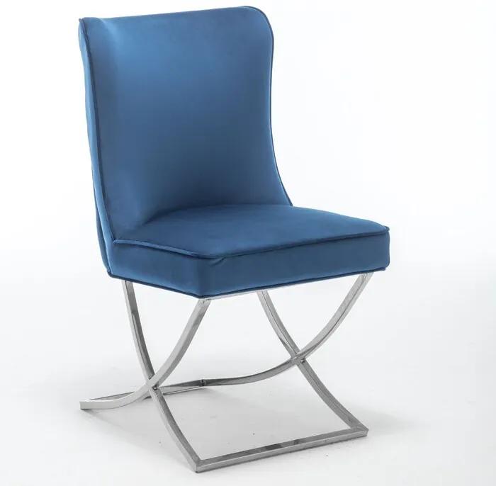 Scaun Shaffer, metal, crom/albastru, 95 x 53 x 60 cm