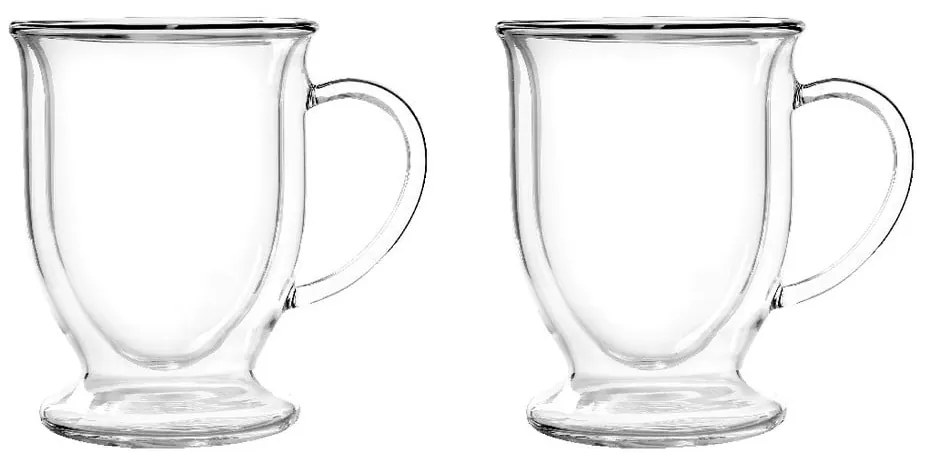 Căni 2 buc. cu perete dublu/pentru latte din sticlă 250 ml Amo – Vialli Design