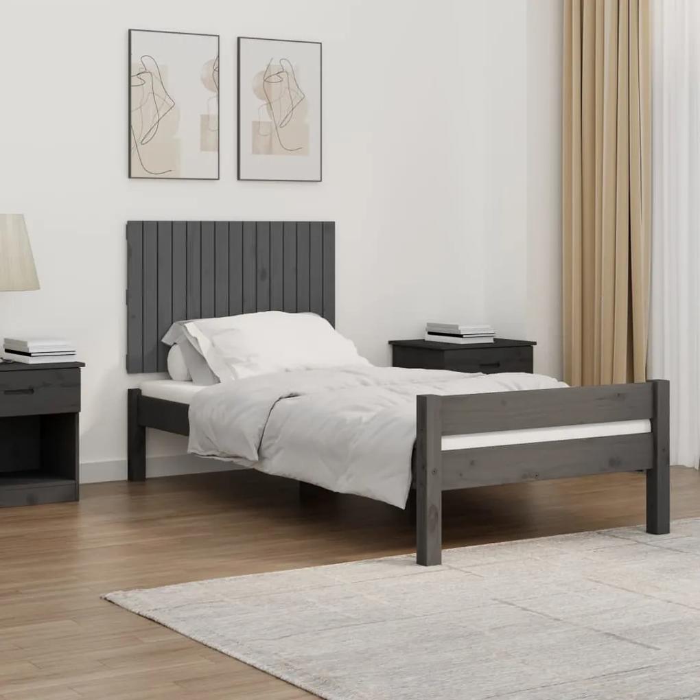 824835 vidaXL Tăblie de pat pentru perete, gri, 95,5x3x60 cm, lemn masiv pin