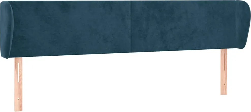 vidaXL Tăblie pat cu aripioare albastru închis 183x23x78/88 cm catifea