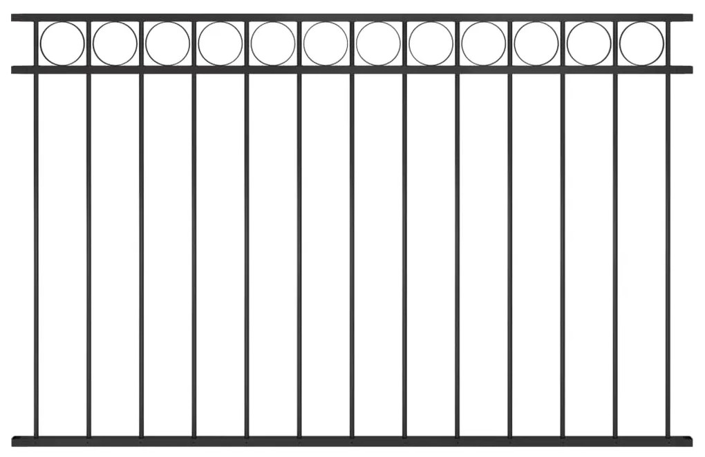 vidaXL Panou de gard din oțel 1,7x1 m negru