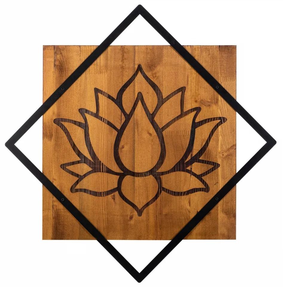 Accesoriu decorativ de perete din lemn Lotus