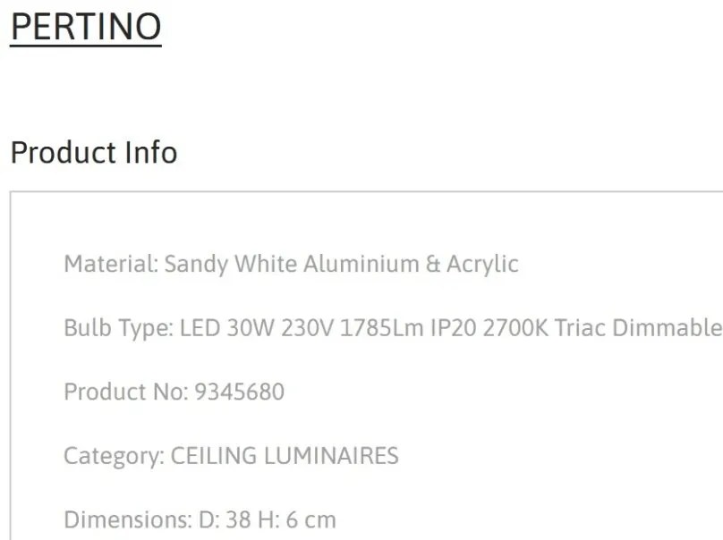 Plafoniera LED dimabila design circular PERTINO D-38cm