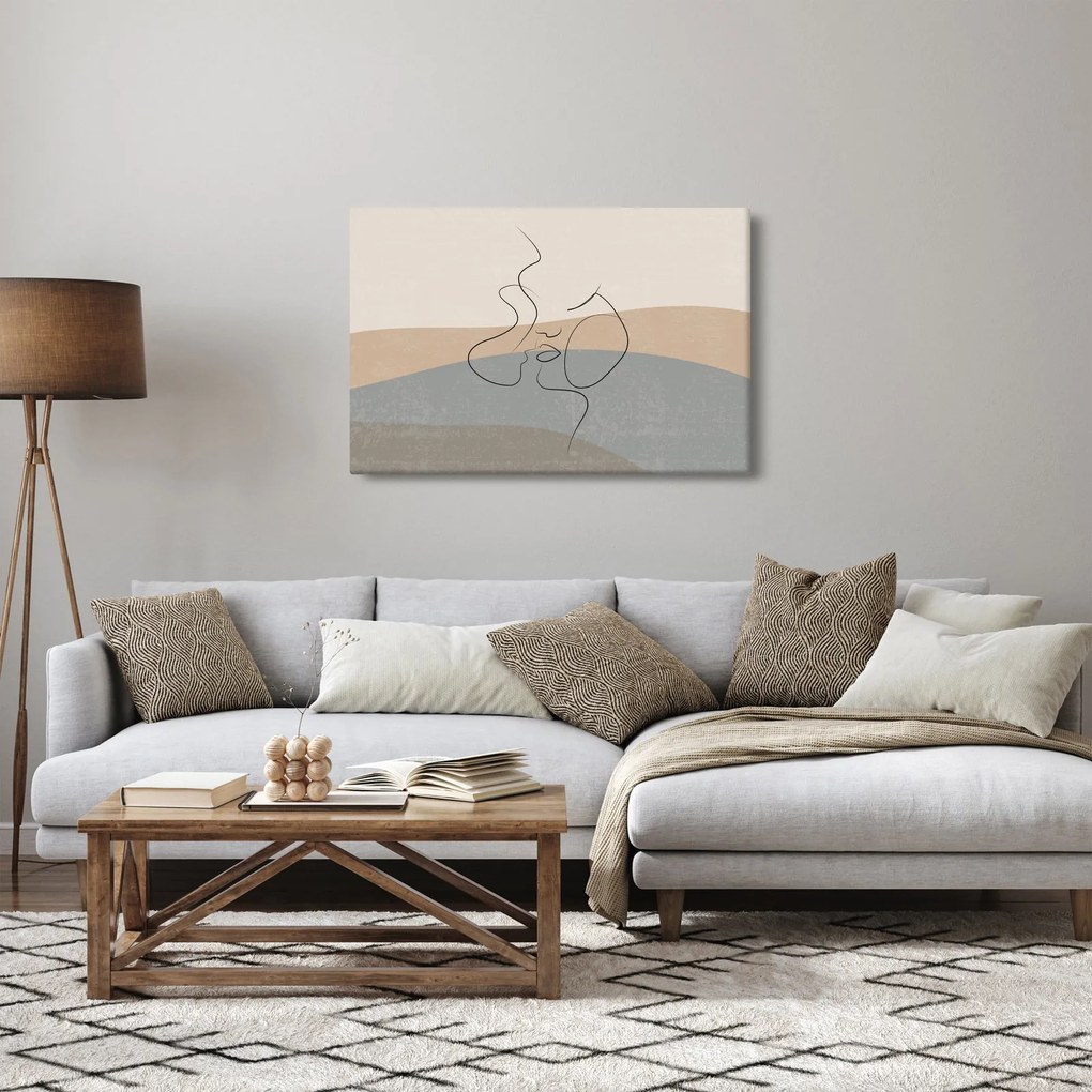 Tablou - Sărut de linie de artă (90x60 cm)