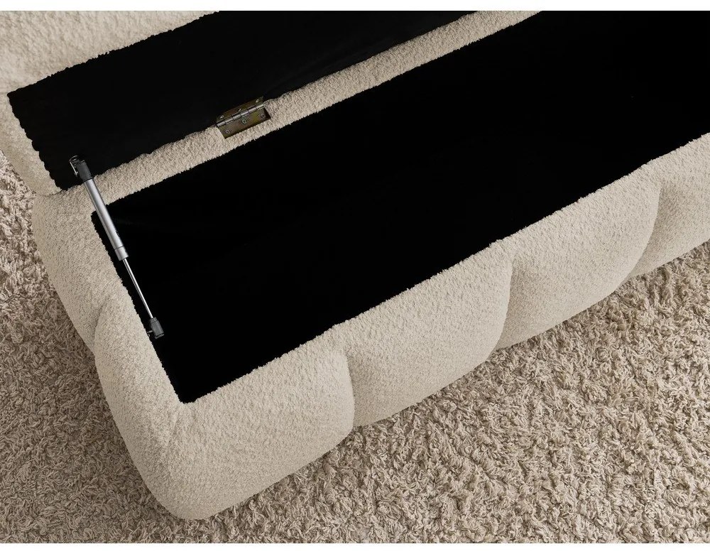 Bancă bej cu tapițerie din țesătură bouclé – Bobochic Paris