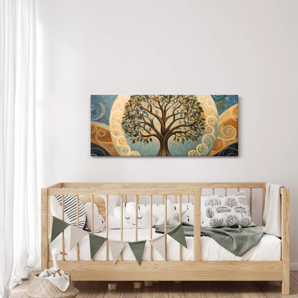 Tablou – Arborele vieții și spirale (120x50 cm)