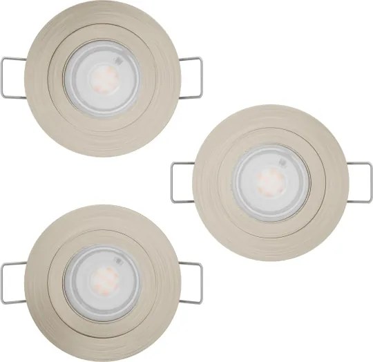 Eglo 902253 - Set de 3 spoturi LED încastrate BARRANCO pentru baie, 1x GU10/4,5W/230V, IP44, crom