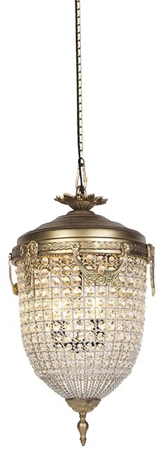Lampă suspendată Art Deco cu cristale 40cm auriu - Cesar