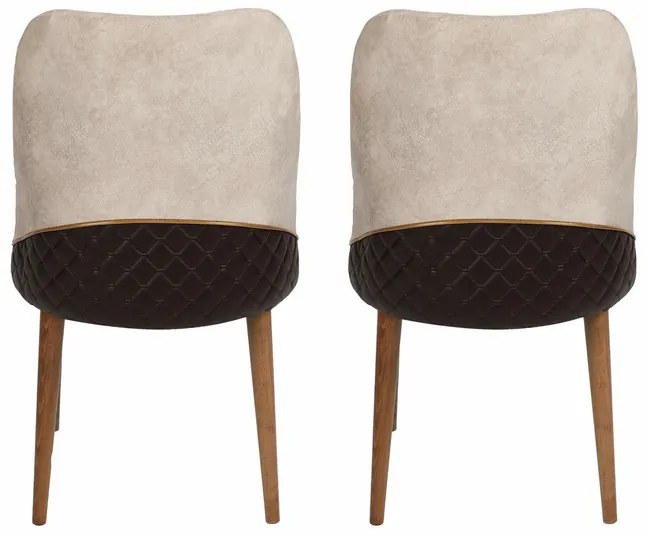 Set de scaune de sufragerie Nova Cream and Walnut,2 buc., 2 buc.