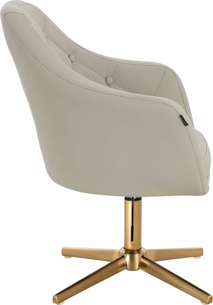 HR831CROSS Scaun Culoare in Piele Ecologica Premium Soft cu Bază Aurie