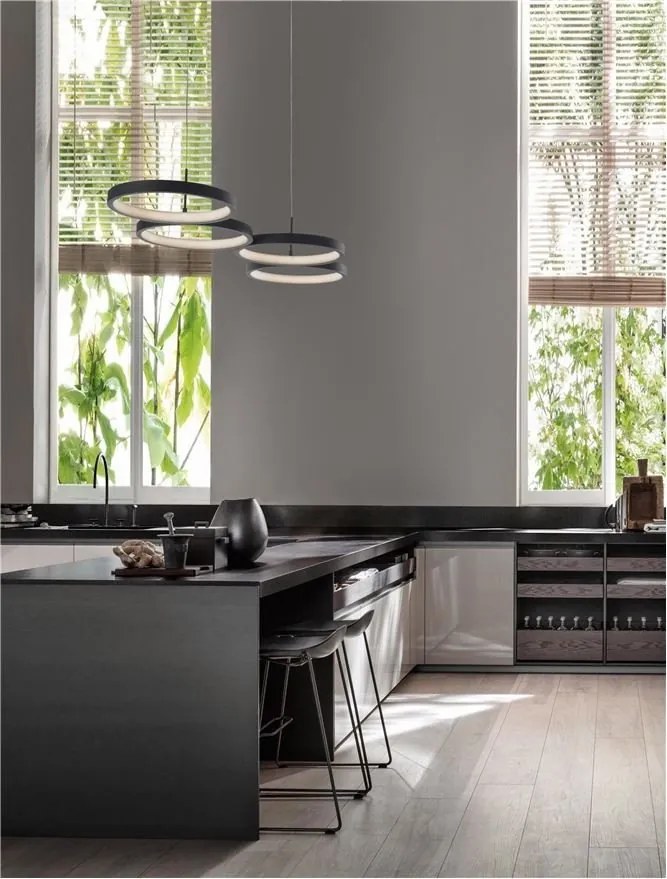 Lustra LED suspendata design modern MAGNUS R4 neagra