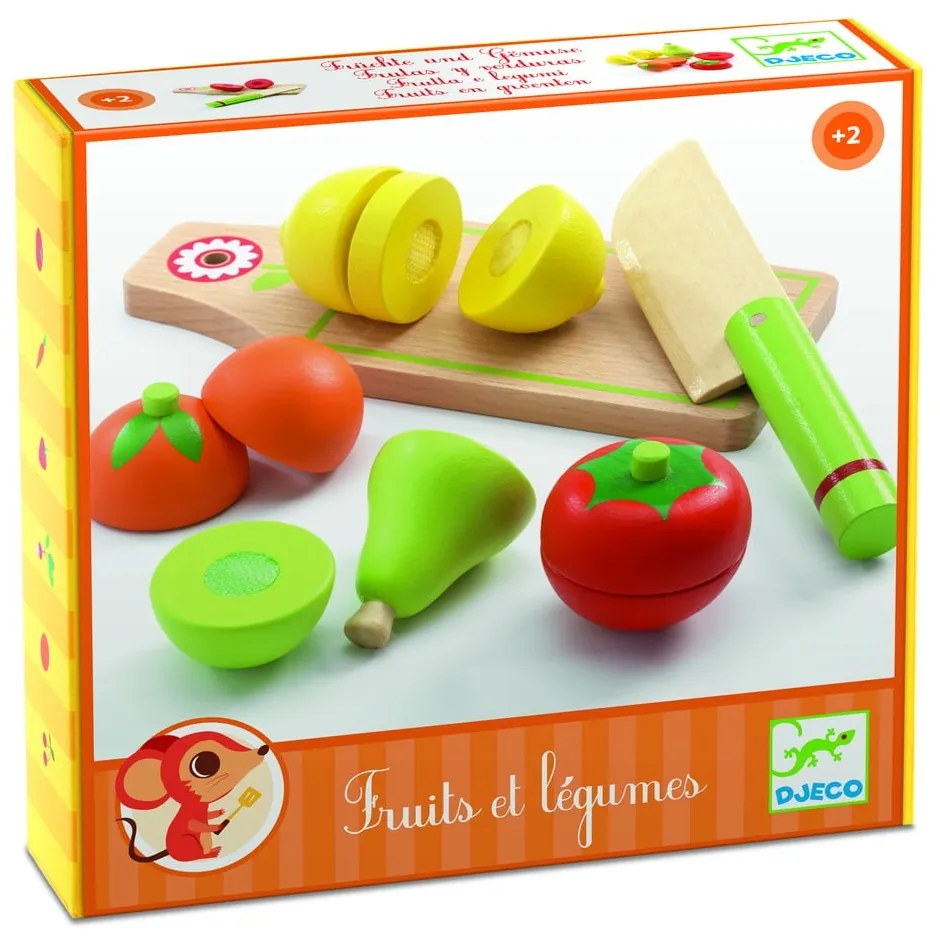 Set ustensile feliere fructe pentru copii Djeco Fruit