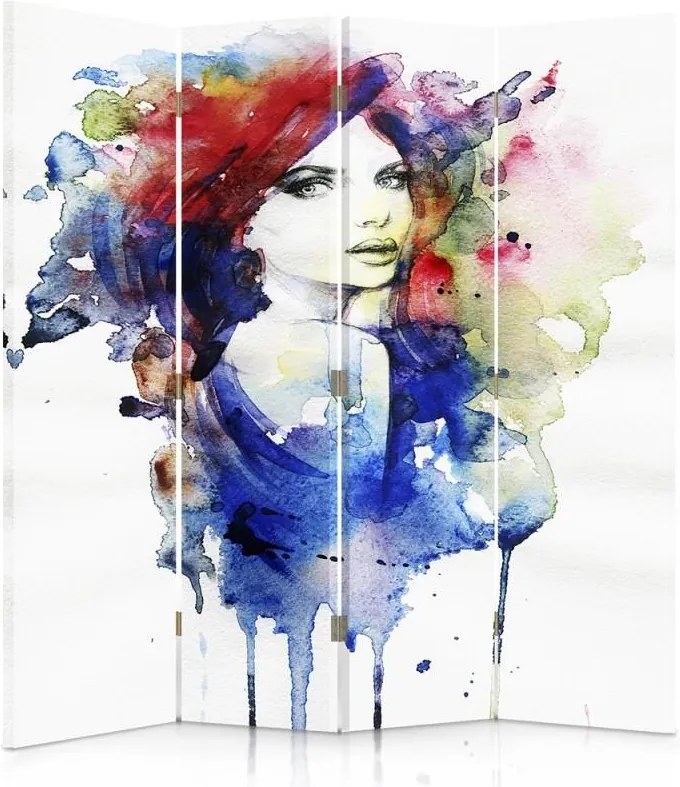 CARO Paravan - Watercolor Women | cvadripartit | reversibil 145x150 cm