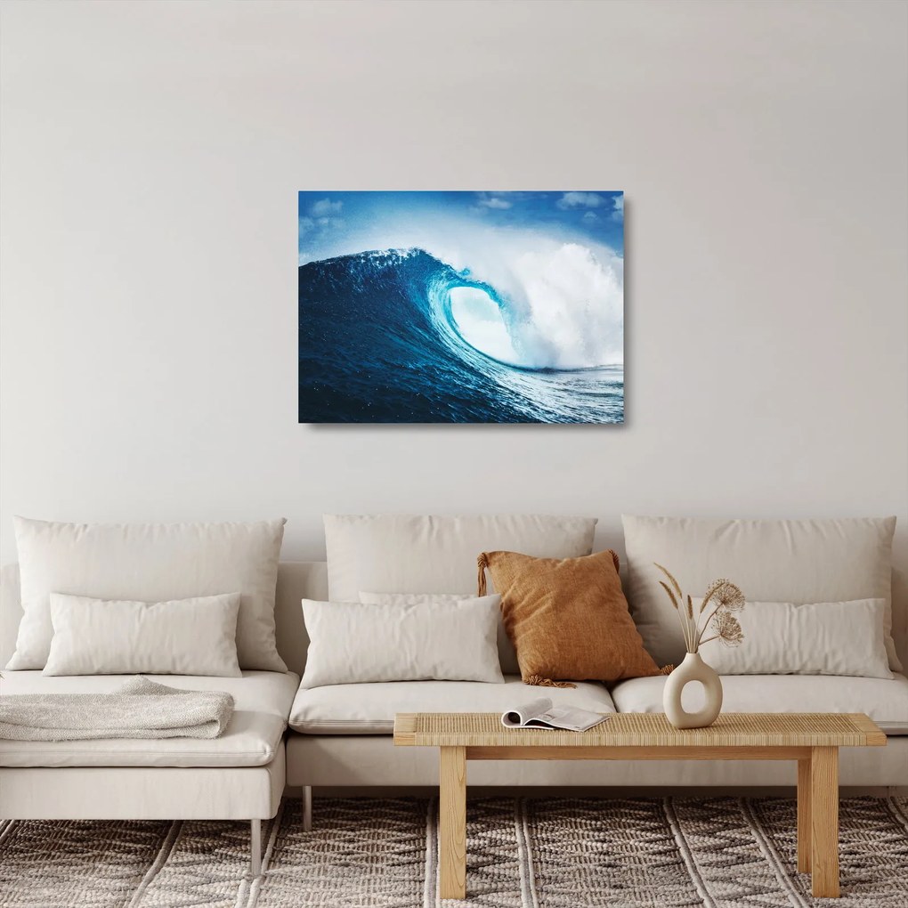 Tablou pe sticlă - Val oceanic (70x50 cm)