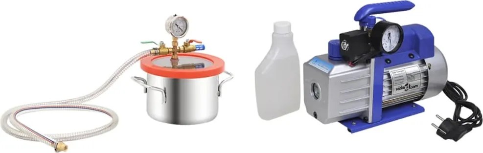 vidaXL Cameră de vid cu pompă cu o singură treaptă, 3,7 L