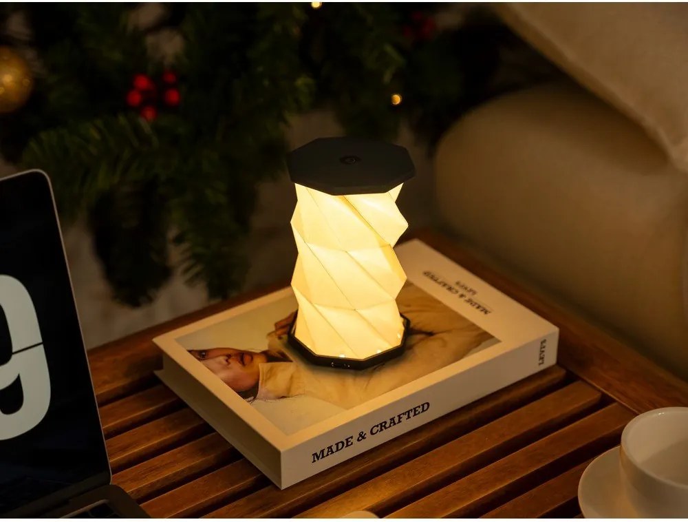 Decorațiune luminoasă albă/neagră portabilă cu USB ø 8 cm Twist – Gingko