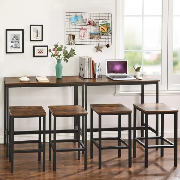 Masa Bar Vintage, Maro Rustic, 100 x 40 x 90 Cm