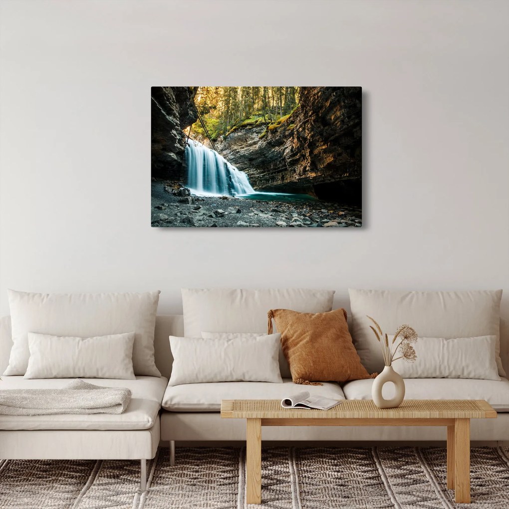 Tablou cu cascada de pădure (90x60 cm)
