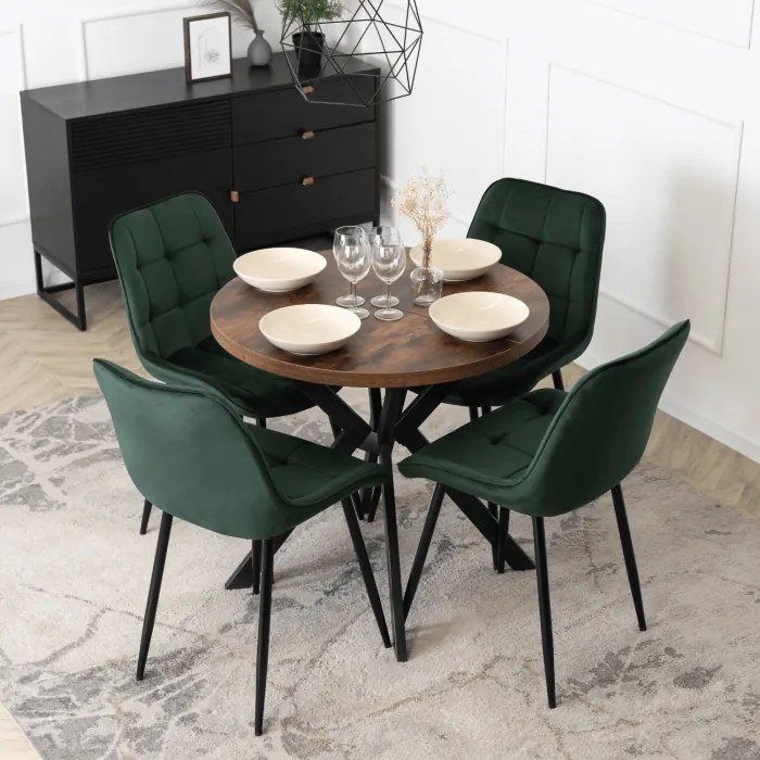 JAKS Masa rotundă extensibilă 80 - 160 cm stejar rustic Dorian