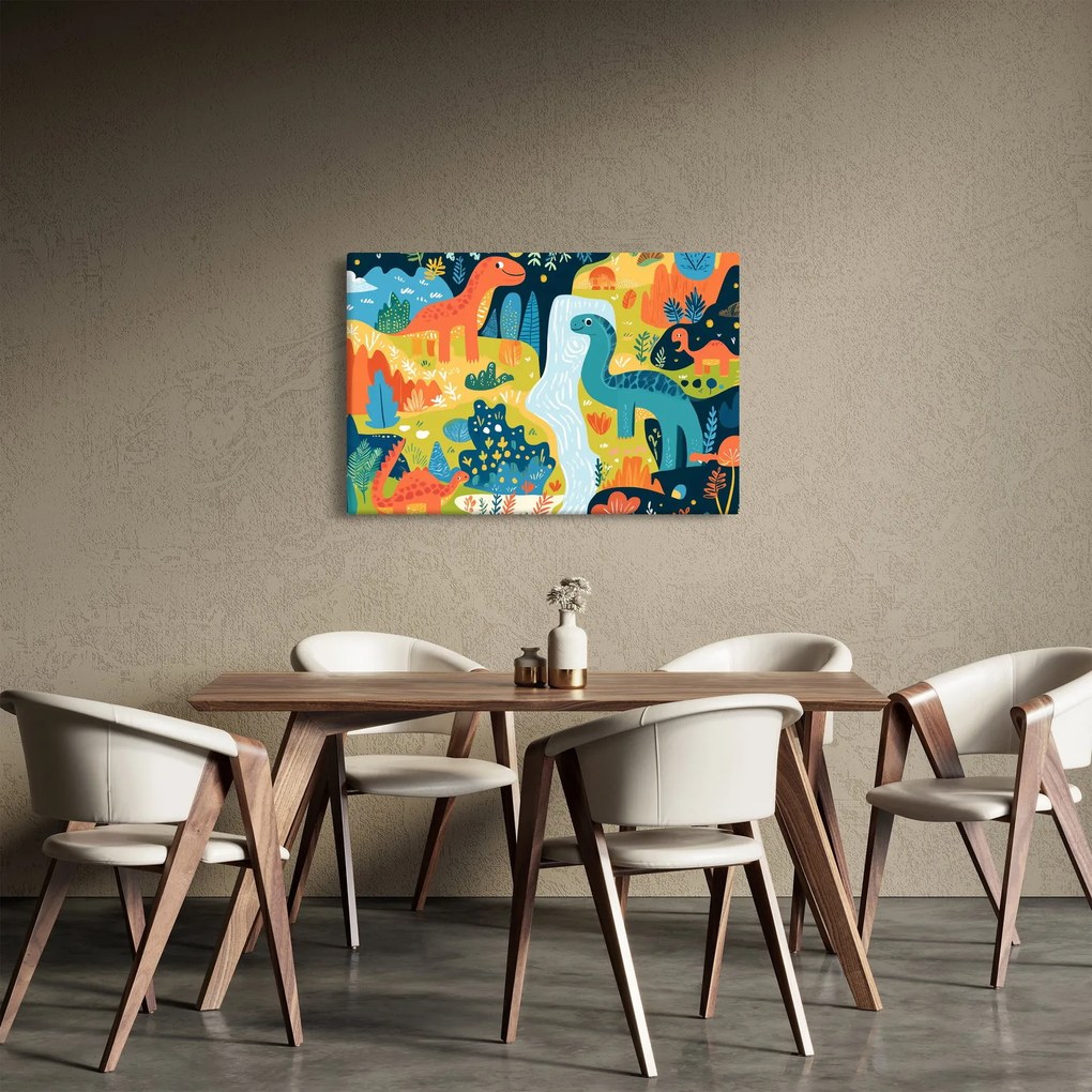 Tablou - Dinozauri veseli (90x60 cm)