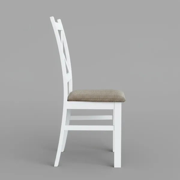 Scaun de sufragerie NATE alb/maro