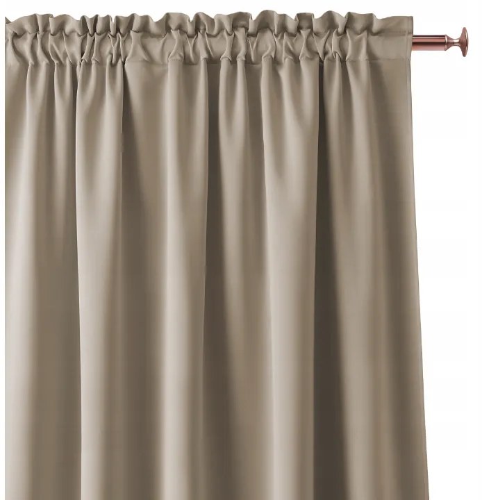 Draperie cu bandă de încrețire culoarea bej 140 x 250 cm