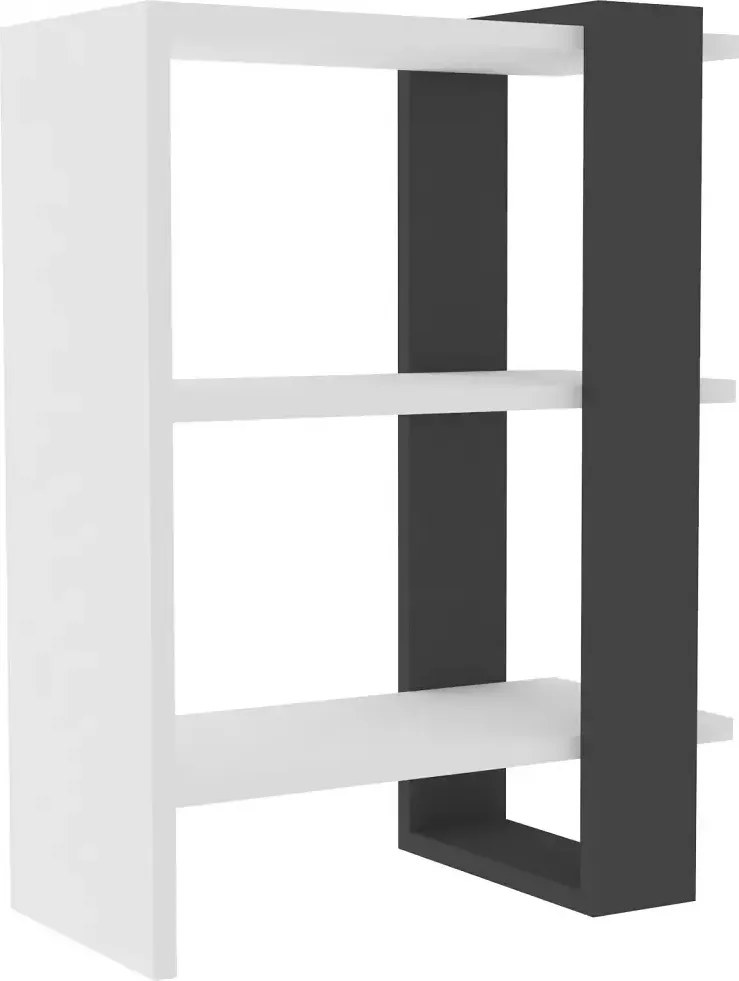 Biblioteca Fanny  culoare alb si antracit 70 cm