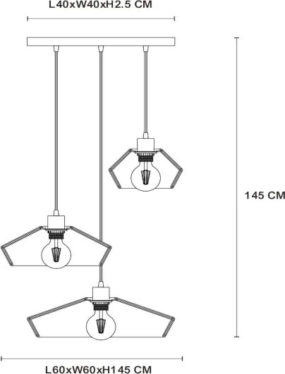 Lustră pe cablu Lucide 10413/03/72 YUNKAI 3xE27/60W/230V maro